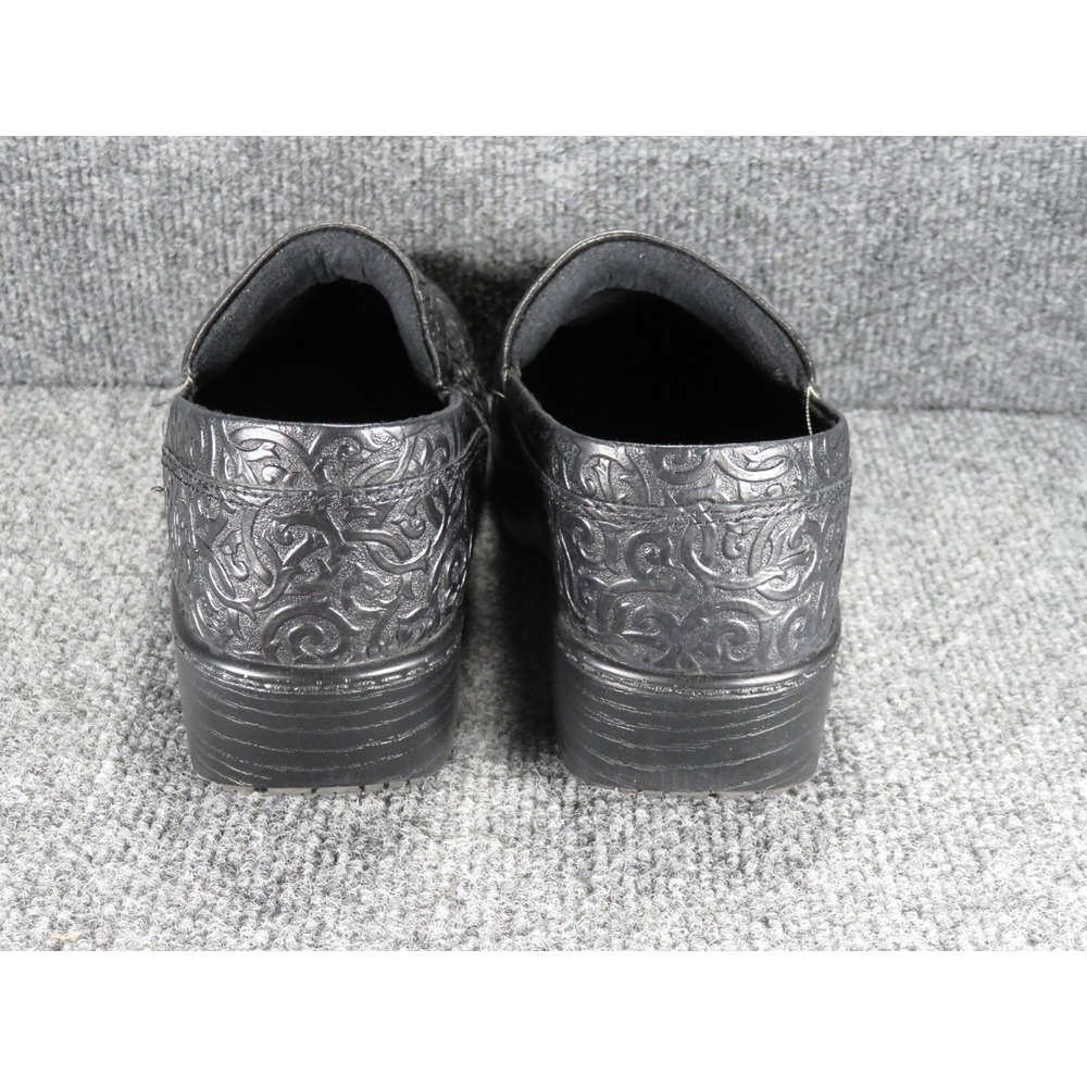 Abeo Flora Clog Black Leather Slip On Women's 8.5N Comfort Professional Textured - Picture 6 of 16
